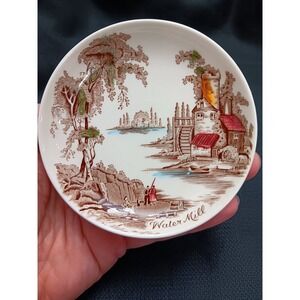 Johnson Bros England Water Mill Plate Small Decorative‎ Dish Brown Transferware